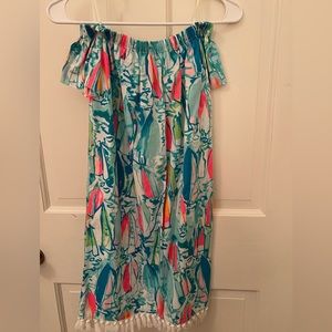 Lilly Pulitzer Off the Shoulder Sailboat Dress
